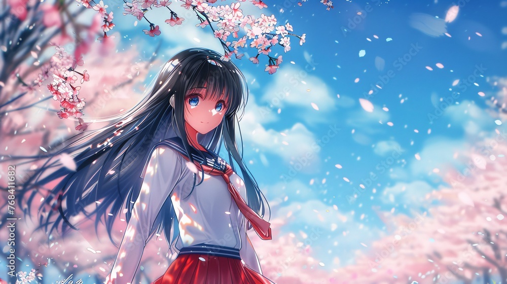 April Showers: A Cherry Blossom-Inspired Artwork Generative AI