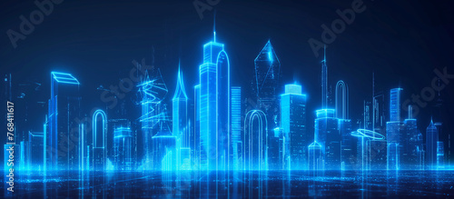 background with city digital lines © Creative-Touch