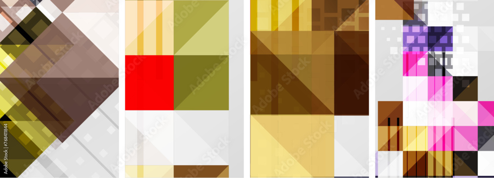 Set of colorful square posters business templates. Vector Illustration For Wallpaper, Banner, Background, Card, Book Illustration, landing page