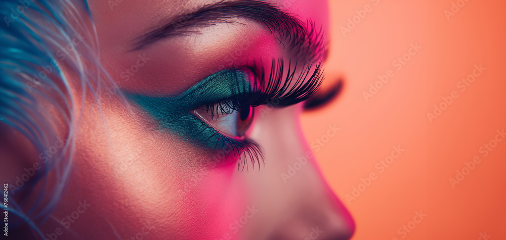 close up of woman eyelashes