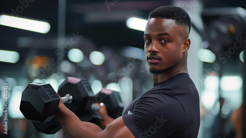 man exercising in gym