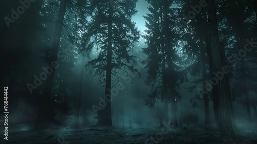 Mysterious Nighttime Forest  A Glimpse into the Dark World of Nature Generative AI