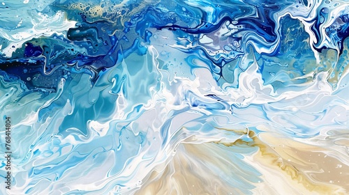 Wave of the Month  Blue Ocean Waves Generative AI