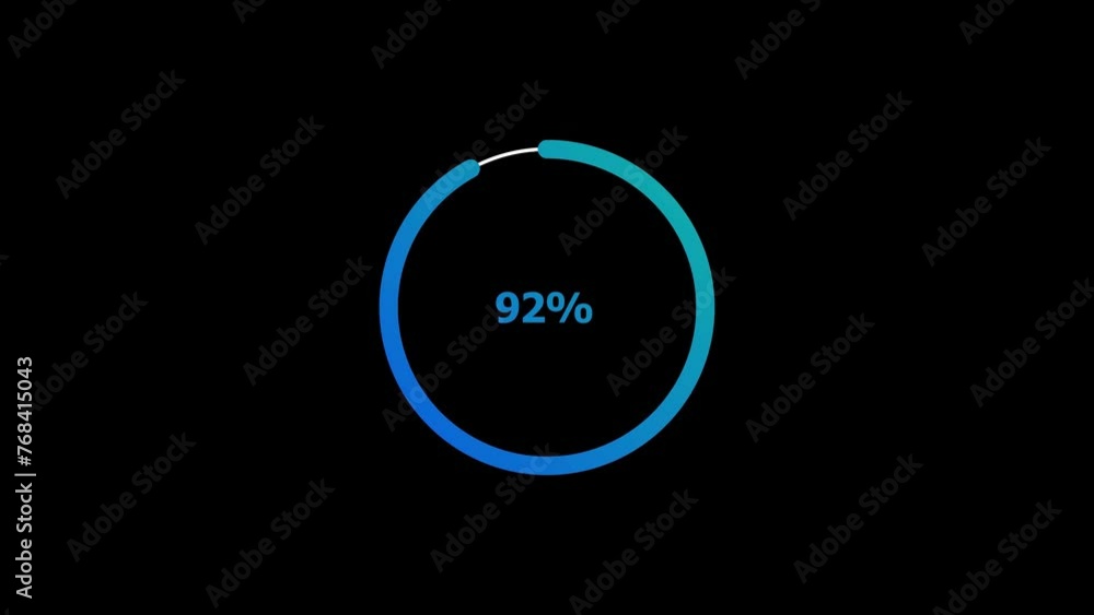92 percent number circle loading icon pie chart diagrams modern animation design. 92 percent number circle loading icon pie chart diagrams modern animation design.