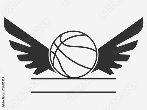 Basketball Monogram Design Element, Monogram Basketball Logo Vector, Sports Emblem with Basketball Monogram, Vintage Style Basketball Monogram, Classic Basketball Monogram Badge, Basketball Monogram