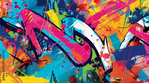 Make a bold statement with this graffitiinspired license plate featuring colorful splatters and bold typography.