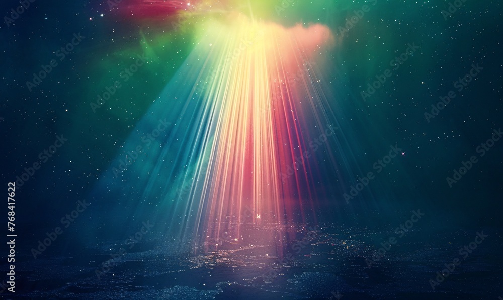 Rainbow Rays in the Sky: A Celestial Splash of Color for the Month of June Generative AI