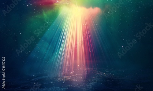 Rainbow Rays in the Sky: A Celestial Splash of Color for the Month of June Generative AI