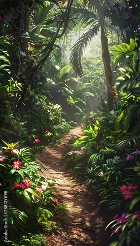 April Showers Bring May Flowers: A Vibrant Jungle Adventure Generative AI