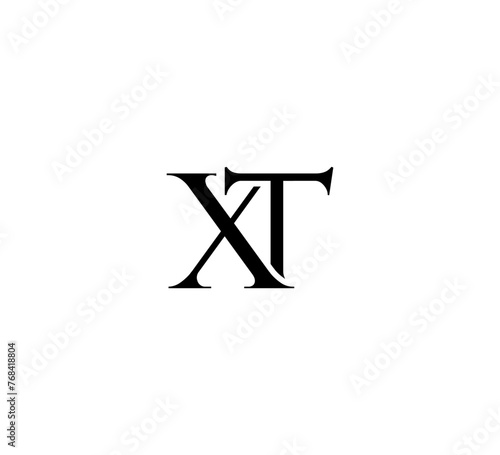 Initial Letter Logo. Logotype design. Simple Luxury Black Flat Vector XT