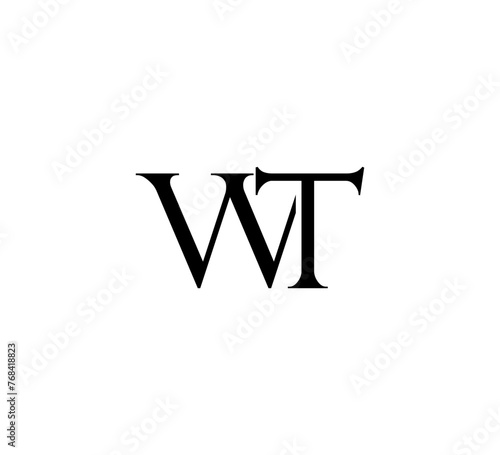 Initial Letter Logo. Logotype design. Simple Luxury Black Flat Vector WT