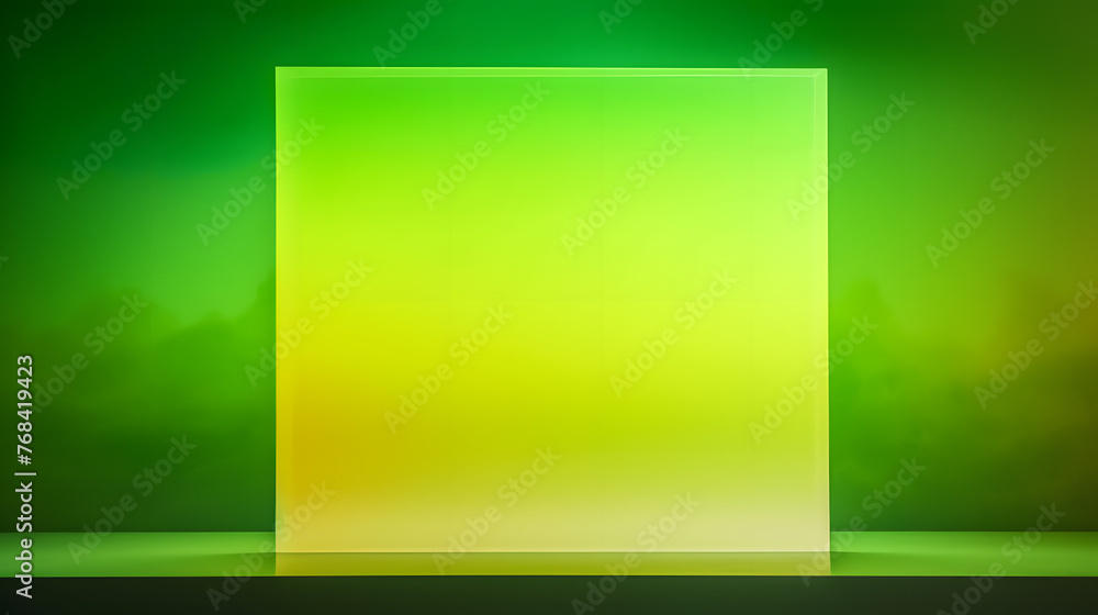 Digital gradient green yellow white glass geometric horizontal version poster web page PPT background with generative