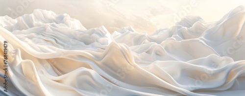 Snowy Mountain Peaks in White Generative AI