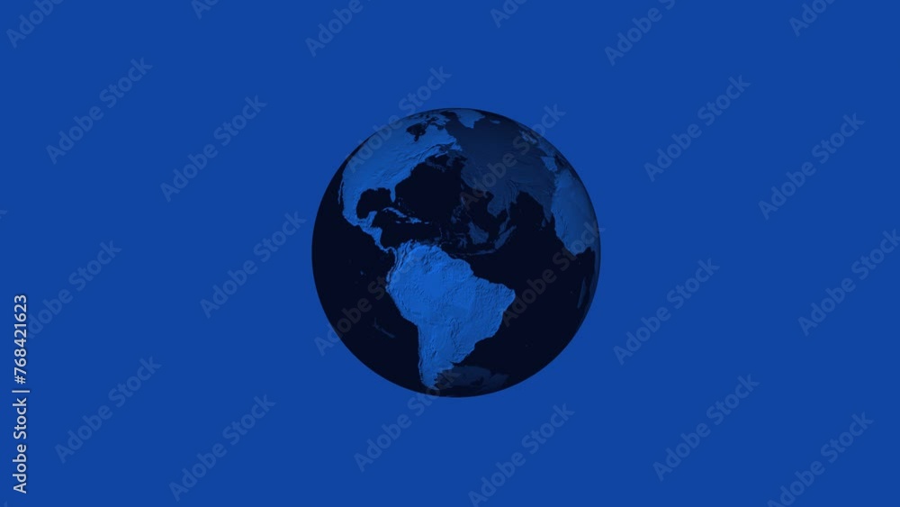 Blue Planet Earth rotates. An isolated planet is moving in space. Blue Planet Earth rotates. An isolated planet is moving in space.