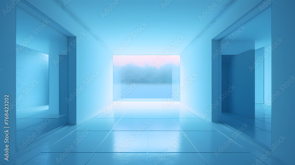 Digital gradient blue white glass geometric horizontal version poster web page PPT background with generative Digital gradient blue white glass geometric horizontal version poster web page PPT background with generative