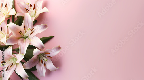 Beautiful lilies on the background