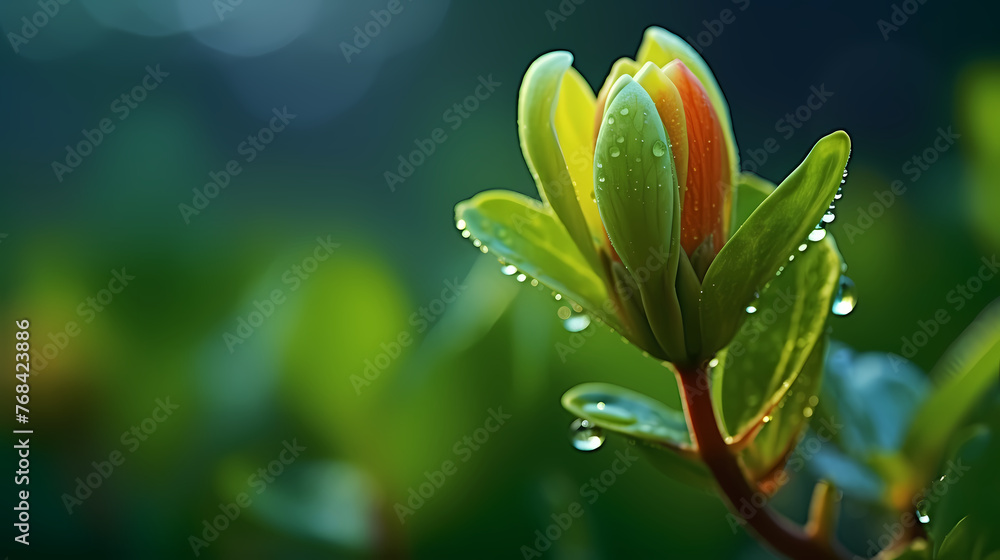 The delicate flower buds and dewdrops on the petals herald the prelude to blooming. The delicate flower buds and dewdrops on the petals herald the prelude to blooming.