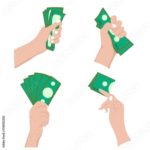 holding money vector illustration,hand holding banknotes
