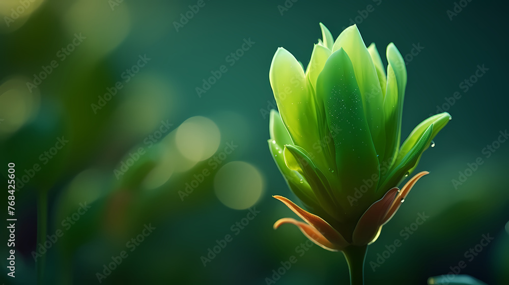 Obraz premium The delicate flower buds and dewdrops on the petals herald the prelude to blooming.