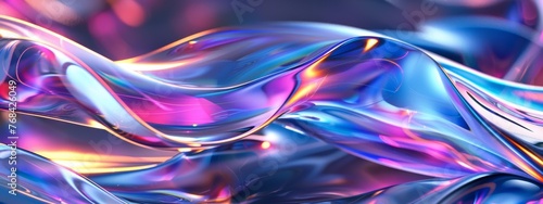 Gradient soft abstract waves with transparent glass style    3d render