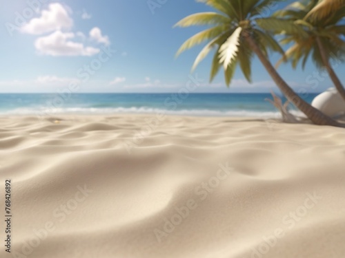 White sand in a beautiful beach in summer.