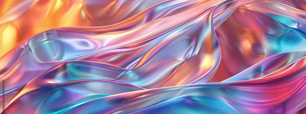 Gradient soft abstract waves with transparent glass style, , 3d render Gradient soft abstract waves with transparent glass style, , 3d render