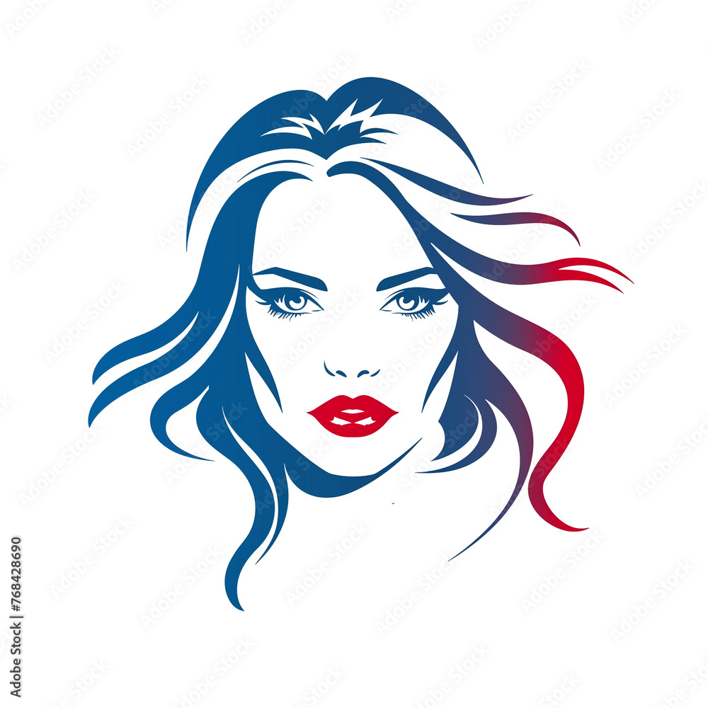 Design woman head logo on white background Design woman head logo on white background