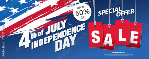 independence day sale banner vector graphic design
