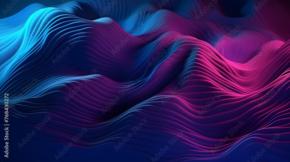 Obraz premium Digital technology purple blue gradient abstract graphic poster web page PPT background with generative