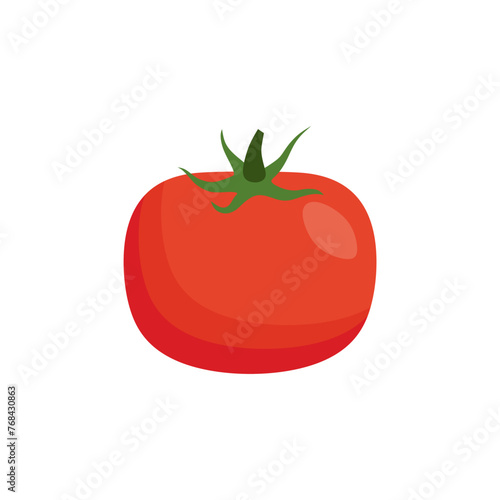 Tomato isolated single simple cartoon illustration. vegetable organic eco bio product from the farm vector illustration. Tomato flat design object for vegetarian design