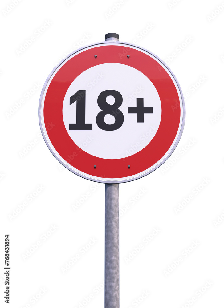 3d rendering of a traffic sign - 18 sign warning symbol isolated on
