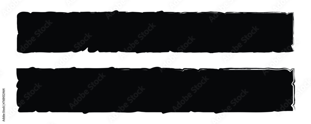 Set of jagged edge rectangle shape. Black ripped paper sheet with scratch. Grunge frame collection for sticker, collage, banner. Vector illustration isolated with white background. Set of jagged edge rectangle shape. Black ripped paper sheet with scratch. Grunge frame collection for sticker, collage, banner. Vector illustration isolated with white background.