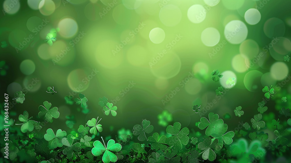 Fototapeta premium st patrick background with leaves and text space