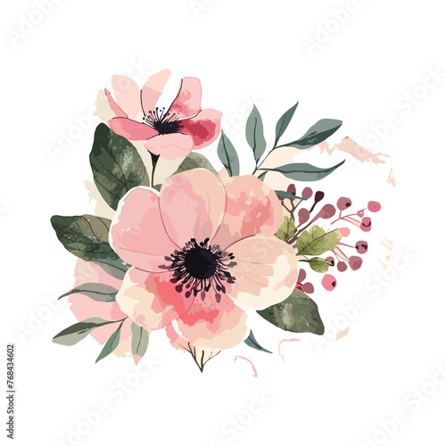 Fototapeta Naklejka Na Ścianę i Meble -  watercolor floral logo luxury creative logo