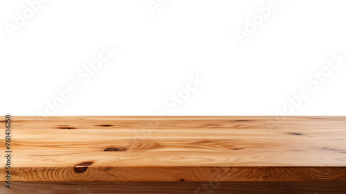 Wooden table top wood empty template, desk mock-up on white and transparent background
