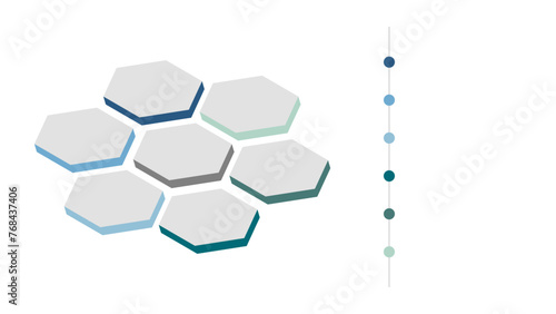 Blank company process infographic template as vector with 6 options can be used for progress, diagram, annual report, web design. Business concept.