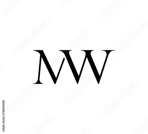Initial Letter Logo. Logotype design. Simple Luxury Black Flat Vector MW