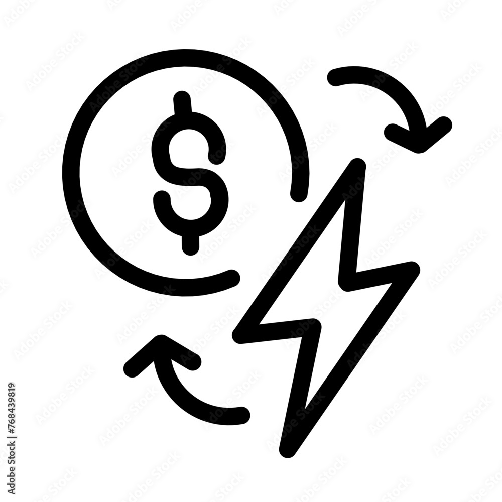 Simple Energy Saving Related Vector Line Icon,Contains Icons like Energy Cost,Power Consumption Rate. Simple Energy Saving Related Vector Line Icon,Contains Icons like Energy Cost,Power Consumption Rate.