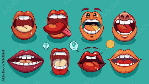 position position of the lips when pronouncing vector illustration
