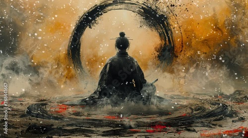 刀心の静寂: 侍の瞑想と刀の美 photo