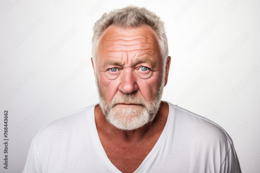 Portrait of a senior man with grey hair and beard. Studio shot. Portrait of a senior man with grey hair and beard. Studio shot.