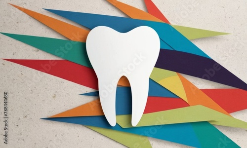 tooth in designer style for the cover as a concept for design © Andrey