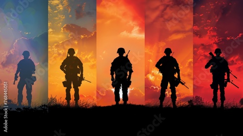 Silhouette of a soldier.