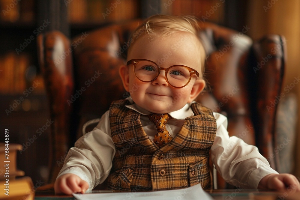 Baby as a young businessman. Baby as a young businessman.