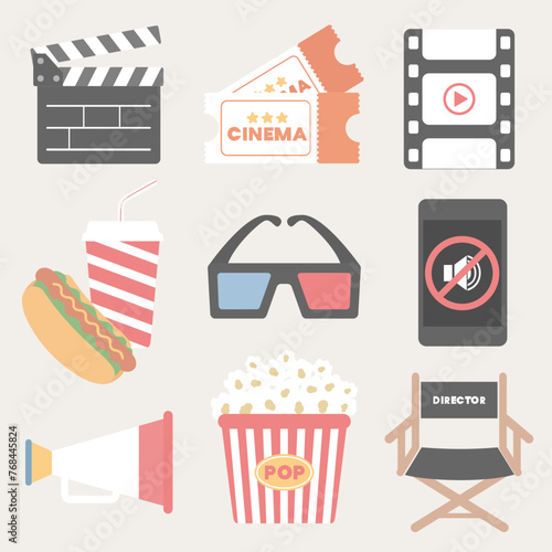 영화 산업 일러스트 벡터 이미지 세트