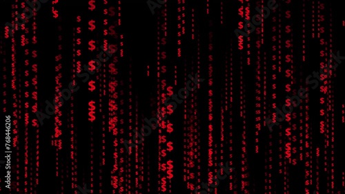 Wallpaper Mural Falling Dollar Symbols In a Matrix Style Backdrop Representing Money, Finance and Digital Wealth Torontodigital.ca