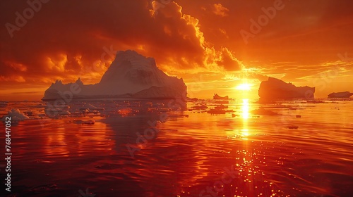 Vast glacial landscapes, melting due to global warming