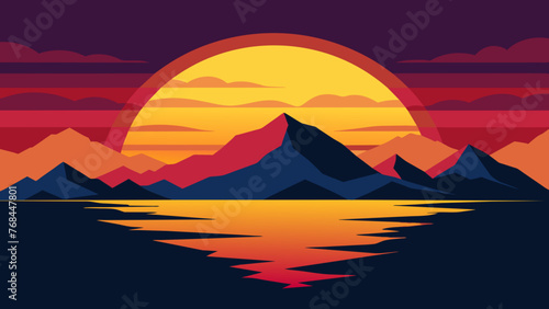 sunset in mountains