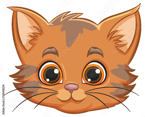 Adorable brown tabby kitten with big eyes