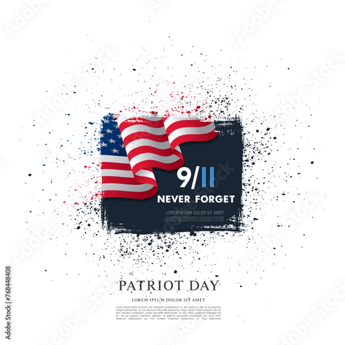 Patriot Day. September 11. We will never forget. Vector illustration
